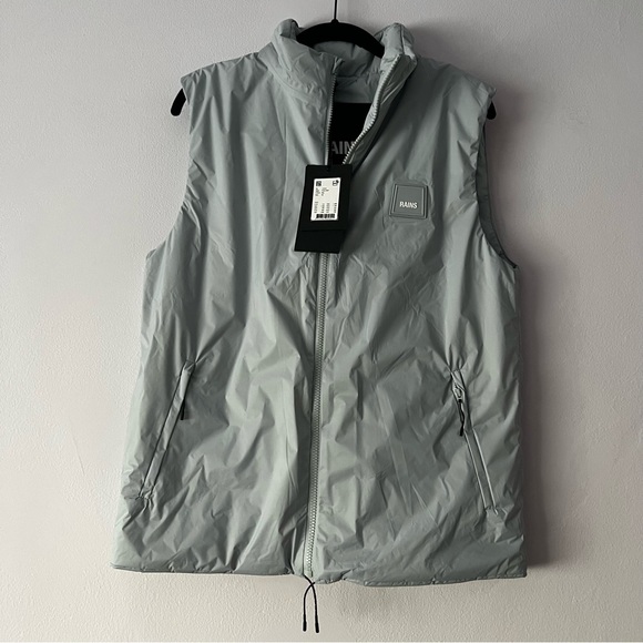 NWT Rains Padded Nylon Vest Sky Blue Small - Picture 3 of 14